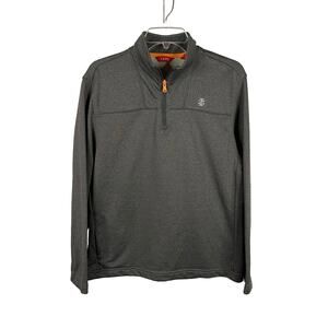 IZOD Mens Size S 1/4 Zip Pullover Performance Athleisure Jacket Gray Grey Casual